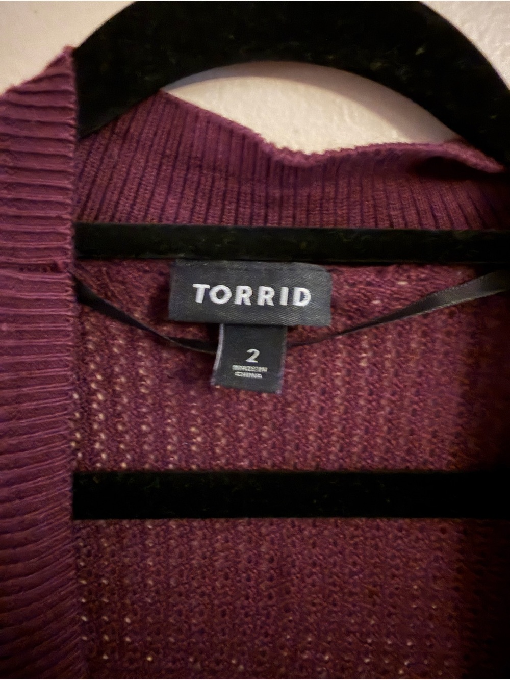 torrid Plum Open-Front Knit Cardigan - Picture 3 of 4